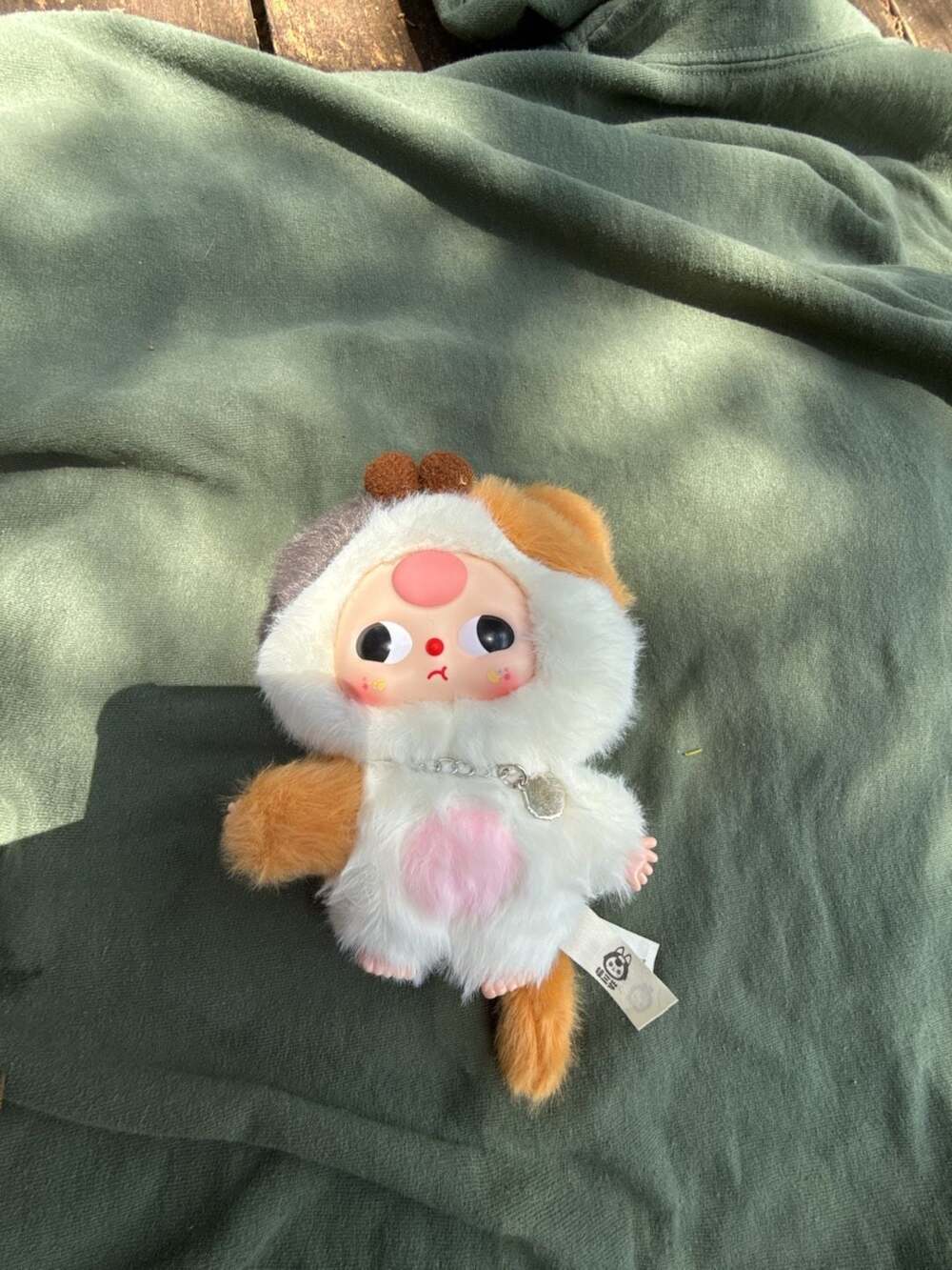 Baby Three Cats and Dogs Series Calico Cat Plush Keychain